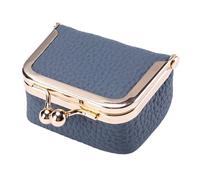 Pourse de monnaie en cuir - support de changement de poche compact, boîtier de portefeuille à fermeture éclair mince | Finition de texture galette vintage, thème quotidien de voyage, fonctionnalité de