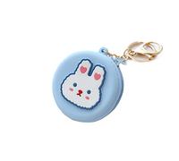 Pous à Main Argent CheoTime pour Les Femmes et Les Filles, Silicone Money Purse Sac Pouchure Pouch avec Zip Pocket Money Pouch Mini Sac de Rangement pour Cartes, clés, Pouche à (Lapin Bleu Cercle)