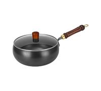 Pouser En Fer Non Revêtu, Grande Capacité, W-OK Non Bâton Avec Couvercle, Poêle En Acier En Carbone, Durable À Utiliser, Pour Poêle À L'intérieur, Faire Sauter, Faire Frire, Œufs, Poulet, Poisson, Ste