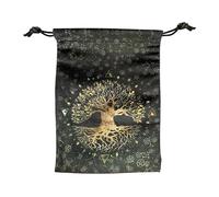 Pousse de tarot - Sac de carte de divination en tissu, organisateur de pont sorcier | Petit cas de rangement classique avec fermeture de cordon, sac gothique magique pour apprendre le maquillage pour