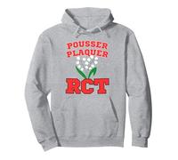 Pousser Plaquer RCT la Passion du Rugby toulonnais Sweat à Capuche, Unisexe pour Adultes, Gris Chiné, XL