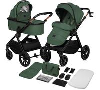 Lionelo Poussette combinée 2-en-1 Layla - Naissance jusqu'à 22 kg - Pack Duo, nacelle, sac vert