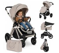Poussette 2 en 1 LIONELO Layla - Nacelle - Sac à langer - Habillage pluie - Accessoires - Jusqu'à 22kg - Beige