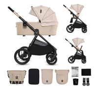 Poussette 2-en-1 jusqu’à 27 kg, Kinderkraft NEA 2 BIZUU siège réversible, roues increvables, pliage compact, Whisper Dune