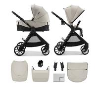 Poussette 2 En 1 Kinderkraft Vesto 2 Memory Buttons, Nacelle Ventilée 3 Zones, Pliage Avec Siège, Éco?cuir, Accessoires Inclus Beige TU
