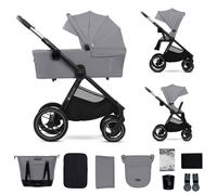 Poussette 2 en 1 légère pliage compact + nacelle et siège poussette réversible gris clair TU