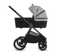 Poussette 2 en 1 légère pliage compact + nacelle et siège poussette réversible noir/argent TU