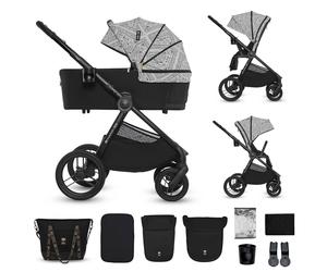 Poussette 2 En 1 Légère Pliage Compact + Nacelle Et Siège Poussette Réversible Noir/argent TU
