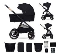 Poussette 2 en 1 légère pliage compact + nacelle et siège poussette réversible noir TU