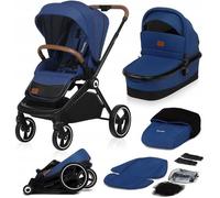Poussette 2 en 1 LIONELO Mika - Pack poussette, Nacelle et Accessoires - Bleu