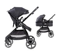 Poussette 2 en 1 - Modèle Versa - Interbaby | Poussette polyvalente avec siège réglable et nacelle rembourrée - De la naissance jusqu'à 48 mois ou 22 kg.