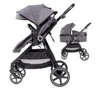 Poussette 2 en 1 - Modèle Versa - Interbaby | Poussette polyvalente avec siège réglable et nacelle rembourrée - De la naissance jusqu'à 48 mois ou 22 kg.