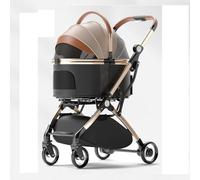 Poussette 2 en 1 ultra légère pour chien et chat - Sac de transport pliable en aluminium (15 kg) avec sac amovible et panier de rangement - Parfait pour les voyages et les sorties urbaines - Noir