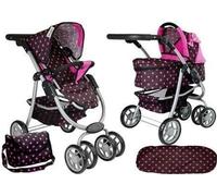 poussette 2en1 avec sac noir et rose