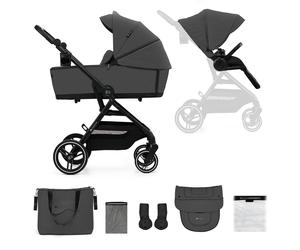 Poussette 3 En 1 Avec Nacelle, Roues Anti-crevaison Et Accessoires Gris TU