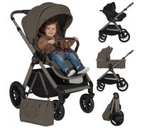LIONELO LAYLA 3 en 1 Poussette combinée Poussette 0-48 mois jusqu'à 22 kg, Nacelle jusqu'à 9 kg, Siège auto jusqu'à 13 kg, AiryDots, Roues PU pivotantes à 360°, Suspension complète