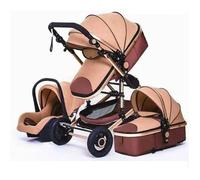 Poussette 3 en 1 Bébé Combinée Siège-Auto Nacelle Réversible Réglable Haute Qualité Roues increvables Canne.khaki