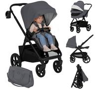 Poussette 3 en 1 CARMINE, poussette et nacelle, porte-bébé, jusqu'à 22 kg,...