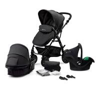 Poussette 3 en 1 Combinée Kinderkraft MOOV, Avec Siège auto MINK PRO I-size, Système de voyage, Grandes Roues, Noir