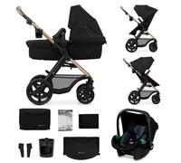 Poussette 3 en 1 Combinée Kinderkraft MOOV2, Avec Siège auto MINK PRO I-size, Système de voyage, Accessoires inclus, Noir