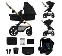 Poussette 3 en 1 Combinée Kinderkraft MOOV2 XL, Avec Siège auto I-size, Grande nacelle XL, Système de voyage, Noir
