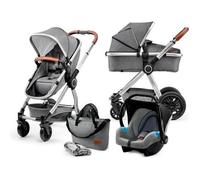 Poussette 3 en 1 Combinée - KINDERKRAFT VEO - avec Siège auto - Système de voyage - Pliage facile - Noir