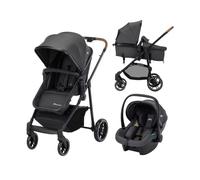 BEBECONFORT HAZE TRIO LUX Poussette 3 en 1, Nacelle + Siège auto i-Size + Habillage pluie + Sac à langer, 0-22Kg, Mineral Graphite