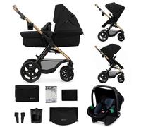 Poussette 3 En 1 Kinderkraft Moov 2 Xl Avec Siège 2 En 1 Convertible, Nacelle Xl, Roues Gonflables Et Mink Pro I-size Noir TU