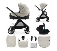 Poussette 3 en 1 Kinderkraft VESTO 2 accessoires sac pluie couvre-jambes siège réversible pliage autoportant roues larges 8/11 beige
