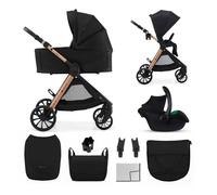 Poussette 3 En 1 Kinderkraft Vesto 2 Système De Voyage, Siège Auto Mink Pro 2, Assise Réversible, Suspension 4 Roues Noir TU