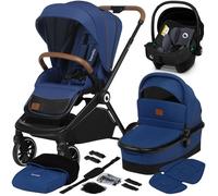 Poussette 3 en 1 LIONELO Mika -Jusqu'à 22Kg - Pack poussette, Nacelle, Siège auto et Accessoires - Bleu