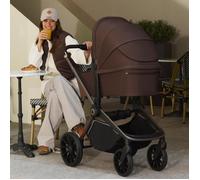 Poussette 3 en 1 LIONELO Mika Plus - Jusqu'à 22kg - Pack poussette Trio, Nacelle, Siege auto, Sac et Accessoires - Marron