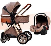 Poussette 3 en 1 pour bébé avec système de voyage pour berceau avec pliage facile, couverture chancelière, coussin de refroidissement, housse de pluie, sac à dos