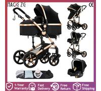 Poussette 3 en 1 pour bébé, paysage haut, avec siège auto, légère et chaude, multifonction, pour bébé, utilisation d'hiver Khaki