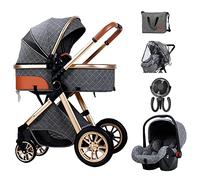 Poussette 3 en 1 pour bébé - Pliable - Légère - Ultra compacte - Avec ventilateur - Housse de pluie - Pour 0 à 3 ans - Coussin de refroidissement, chancelière, couverture, moustiquaire - Landau pour