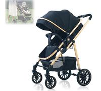 Poussette 3 en 1, Poussette avec Réversible Deux Façons de Pousser, Capote Extensible, pour Tout Petits de 0 à 36 Mois