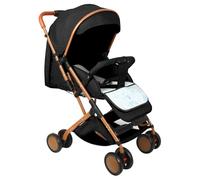 Poussette 3 en 1, Poussette Canne, Trio, Poussette Bebe, Landau Bébé, Accessoires, Adaptateurs Universels, Grandes Roues, 25kg, panier spacieux -B-noir