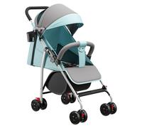 Poussette 3 en 1, Poussette Canne, Trio, Poussette Bebe, Landau Bébé, Accessoires, Adaptateurs Universels, Grandes Roues, 25kg, panier spacieux-C-bleu clair