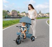 Poussette 3 en 1, Poussette Canne, Trio, Poussette Bebe, Landau Bébé, Accessoires, Adaptateurs Universels, Grandes Roues, 25kg, panier spacieux-100 * 75 * 50cm-Bleu