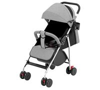 Poussette 3 en 1, Poussette Canne, Trio, Poussette Bebe, Landau Bébé, Accessoires, Adaptateurs Universels, Grandes Roues, 25kg, panier spacieux-C-gris
