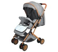 Poussette 3 en 1, Poussette Canne, Trio, Poussette Bebe, Landau Bébé, Accessoires, Adaptateurs Universels, Grandes Roues, 25kg, panier spacieux -B-gris