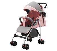 Poussette 3 en 1, Poussette Canne, Trio, Poussette Bebe, Landau Bébé, Accessoires, Adaptateurs Universels, Grandes Roues, 25kg, panier spacieux -C-rose