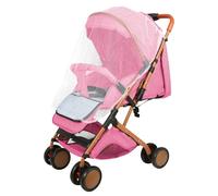 Poussette 3 en 1, Poussette Canne, Trio, Poussette Bebe, Landau Bébé, Accessoires, Adaptateurs Universels, Grandes Roues, 25kg, panier spacieux-B-rose