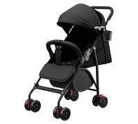 Poussette 3 en 1, Poussette Canne, Trio, Poussette Bebe, Landau Bébé, Accessoires, Adaptateurs Universels, Grandes Roues, 25kg, panier spacieux-C-noir