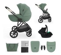 Poussette 3-en-1 Prime 3 Légère Avec Grandes Roues 8/12, Conduite À Une Main, Memory Buttons, Siège Été Avec Panneau Mesh, Pliage Compact, Habillage Pluie, Moustiquaire, Siège-auto Mink Pro 2 Inclus V