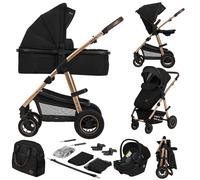 Poussette 3en1 Amber Jusqu?à 22 Kg Avec Nacelle, Siège-auto, Sac Et Accessoires Black Onyx TU