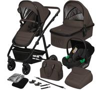 Poussette 3en1 Amber Jusqu?à 22 Kg Avec Nacelle, Siège-auto, Sac Et Accessoires Brown Chocolate TU