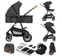 Poussette 3en1 Amber Jusqu?à 22 Kg Avec Nacelle, Siège-auto, Sac Et Accessoires Grey Graphite TU