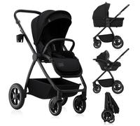 Poussette 3en1 Meril Jusqu?à 22 Kg Avec Nacelle, Siège-auto, Sac Et Accessoires Black Onyx TU