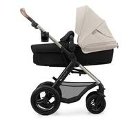 Poussette 4 en 1 Combinée Kinderkraft MOOV2, Inclus Siège auto avec base I-size, Système de voyage, Grandes Roues, Gris